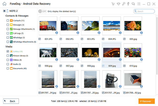 قم بعمل نسخة احتياطية من WeChat Photos and Videos FoneDog Android Recover Select Files
