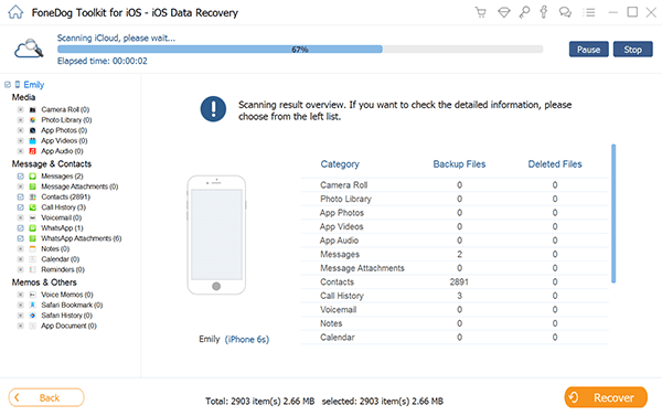 استخدم FoneDog Toolkit iOS Data Recovery لاستعادة الرسائل النصية على iPhone