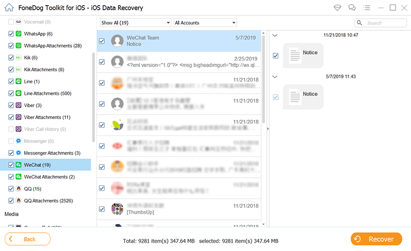 برنامج لاستعادة iPhone من النسخة الاحتياطية دون مسح: FoneDog iOS Data Recovery