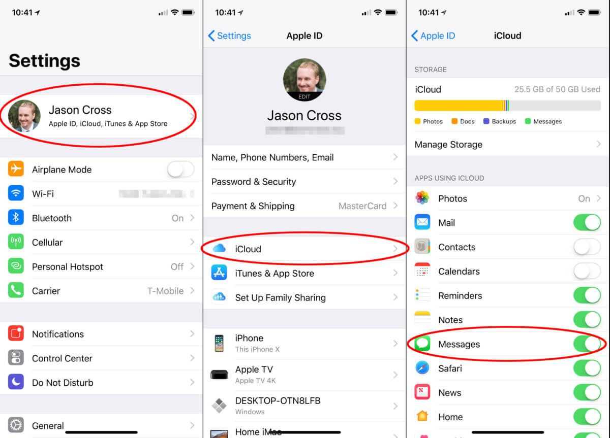 تمكين الرسائل عبر iCloud للحصول على رسائل نصية على Mac