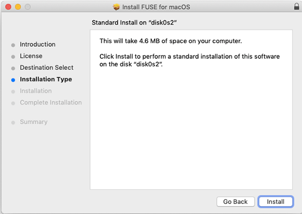 تثبيت Osxfuse