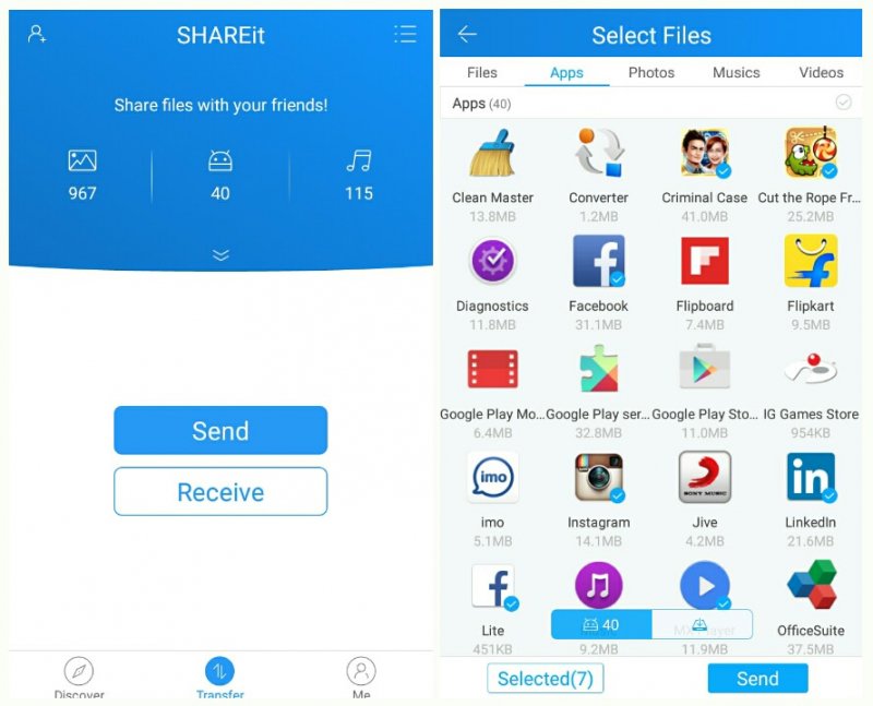 معاينة صور iPhone المنقولة على Android Uing ShareIt