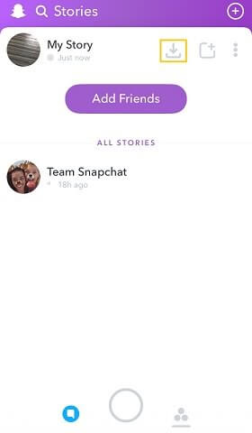 Snapchat احفظ قصتك