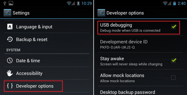 تصحيح أخطاء Android USB 3.0-4.1