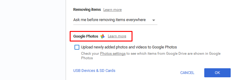 تحقق من حالة Google Photos Backup