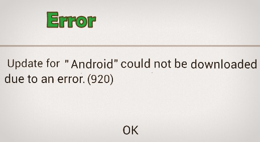 حل رمز الخطأ 920 Android 920