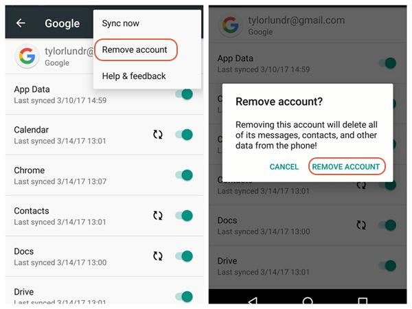 حل رمز الخطأ 920 Android Remove Account
