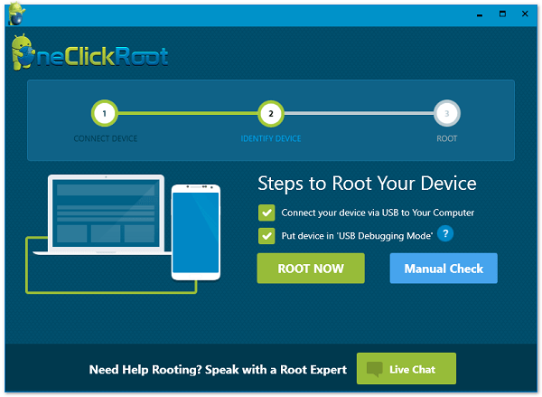 Oneclickroot تحديد Android