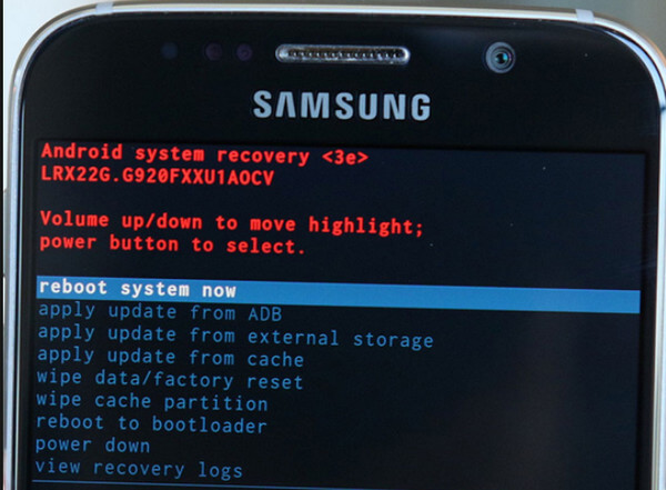 مسح ذاكرة التخزين المؤقت Samsung Galaxy S6 Recovery Mode
