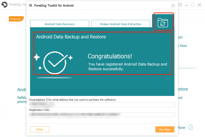 التسجيل في Android Data Backup & Restore #