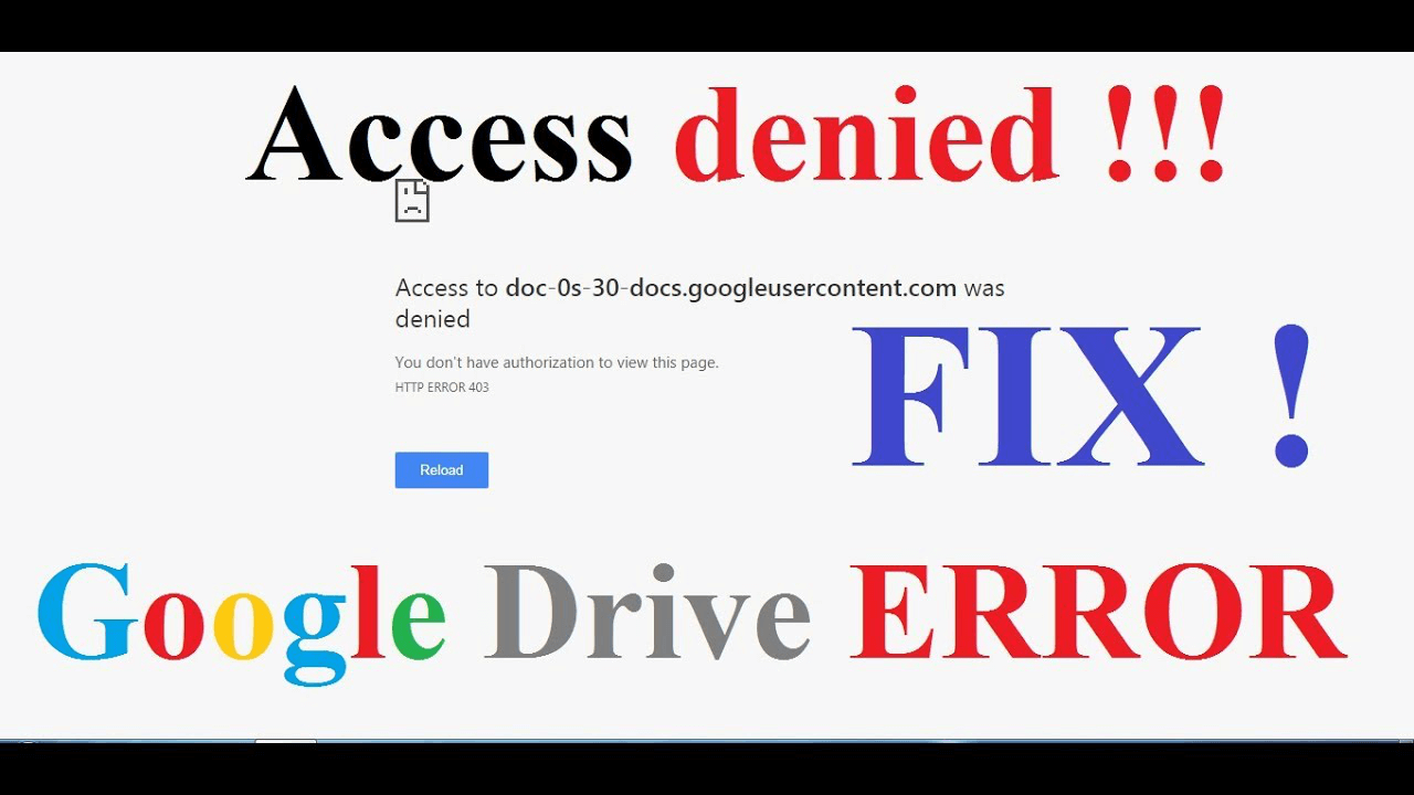 تم رفض الوصول إلى Google Drive