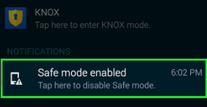 في دليل العمق على Android Safe Mode قم بتنشيط