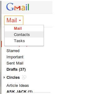 Outlook جهات الاتصال حساب Google