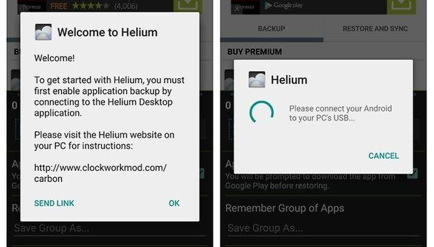 أهم أدوات تطبيق النسخ الاحتياطي وبيانات التطبيق Android Helium