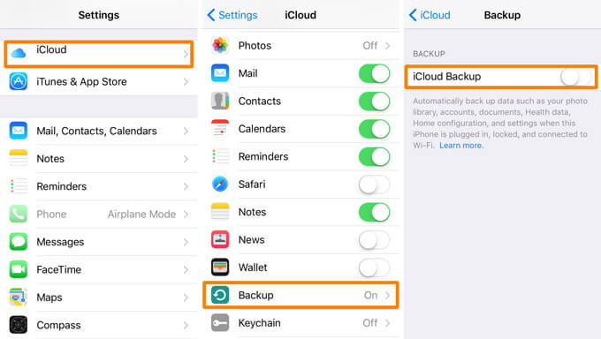 النسخ الاحتياطي للرسائل القصيرة من iPhone iCloud Backup