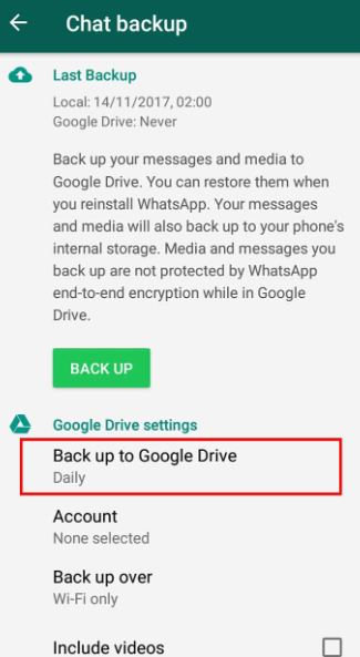 استخدم Google Drive لنقل رسائل WhatsApp