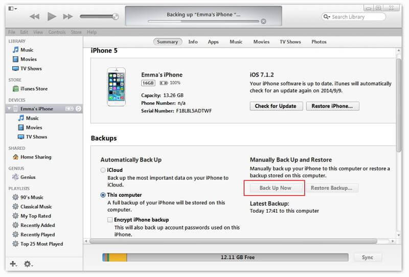 كيفية تصدير جهات اتصال iPhone من خلال iTunes