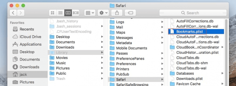 قم باستعادة إشارات Safari المرجعية باستخدام Time Machine على نظام Mac