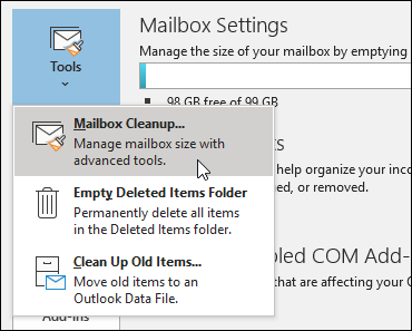 راجع حجم صندوق البريد لإصلاح Outlook لا يمكن العثور على PST