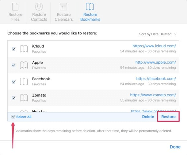قم باستعادة إشارات Safari المرجعية باستخدام iCloud في Mac