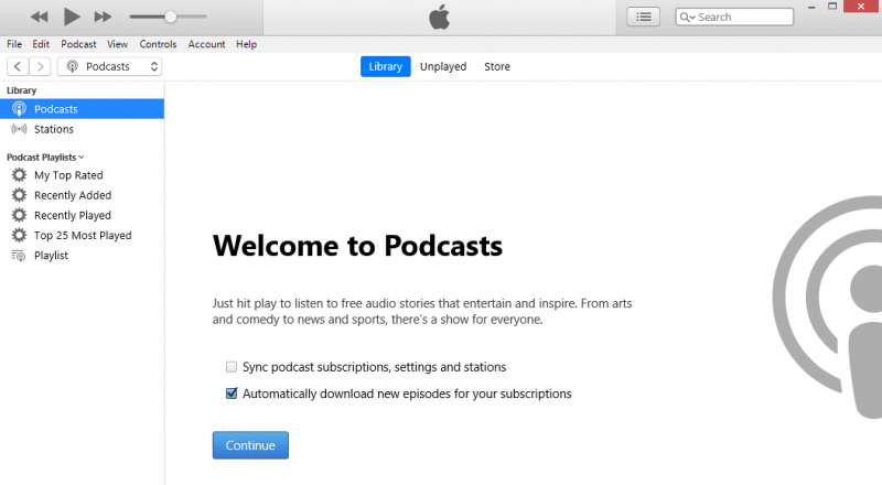 استمع إلى iTunes Podcasts على Android