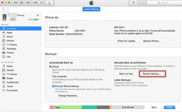 كيفية محو iPhone مع كسر الشاشة باستخدام iTunes