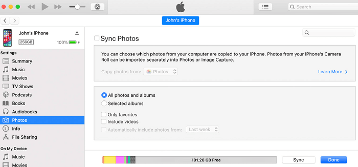 استخراج الصور من iPhone من خلال iTunes