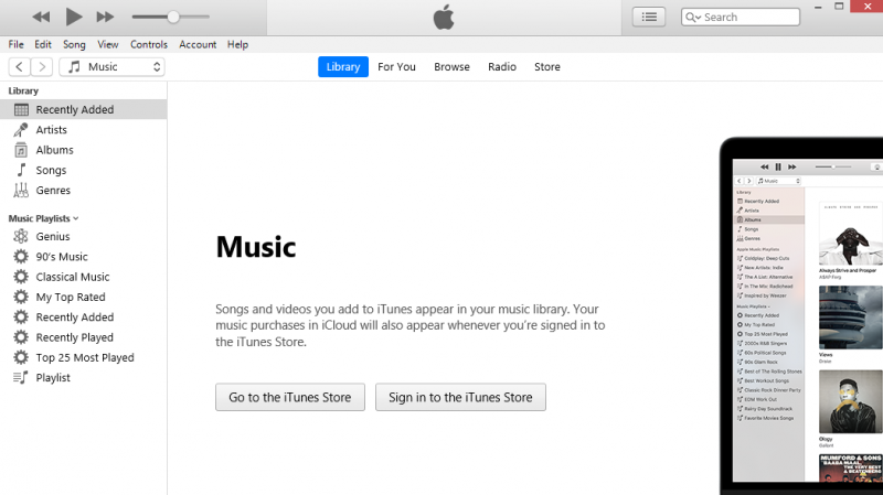 قم بتشغيل تطبيق iTunes على جهاز الكمبيوتر الخاص بك