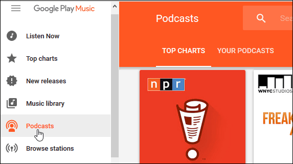 استخدام تطبيق موسيقى Google Play للوصول إلى iTunes Podcasts على Android
