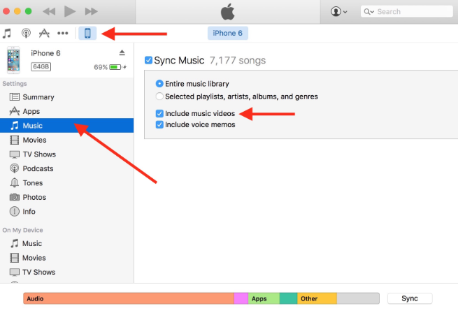 ابحث عن مذكرات صوتية في iTunes