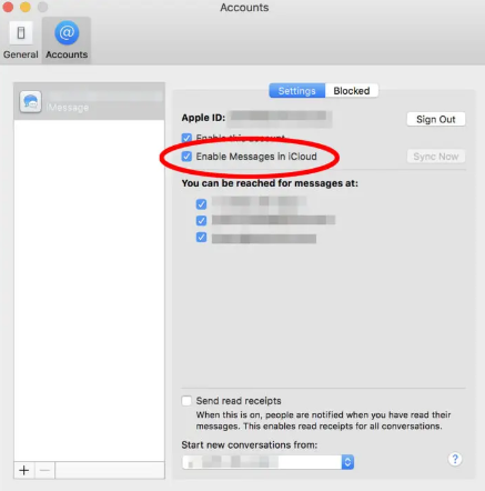 نسخ الرسائل احتياطيًا إلى iCloud على جهاز Mac