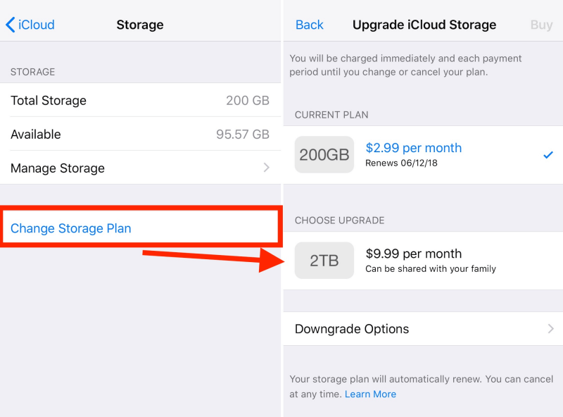 قم بترقية مساحة تخزين iCloud لإصلاحها عند عدم تحميل الصور على iCloud