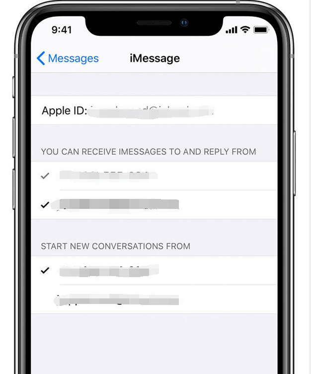 تحقق من عنوان بريد iMessage الإلكتروني