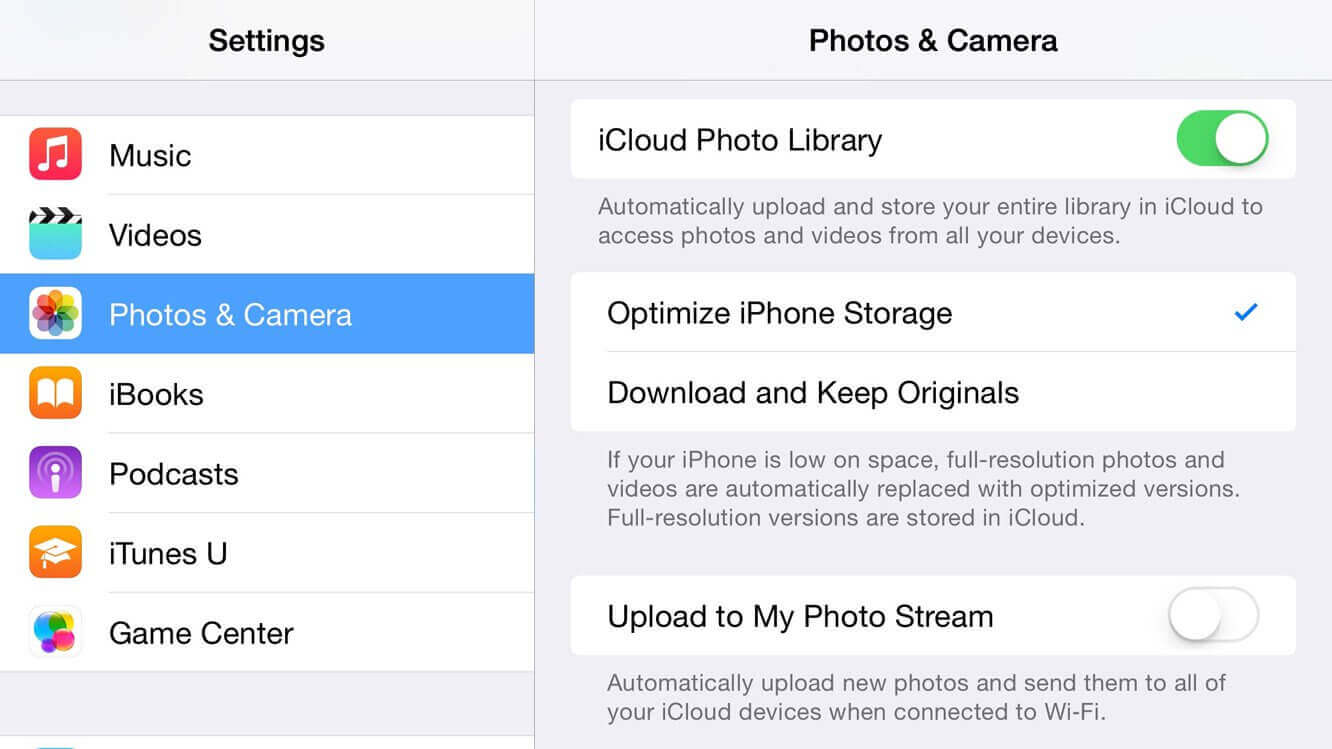 قم بتشغيل مكتبة صور Icloud