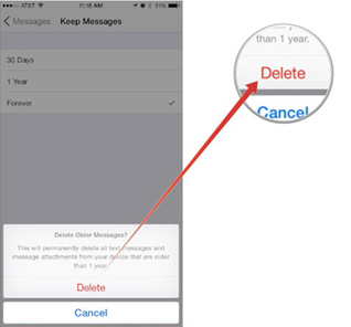 احذف رسالة نصية واحدة على جهاز iPhone الخاص بك