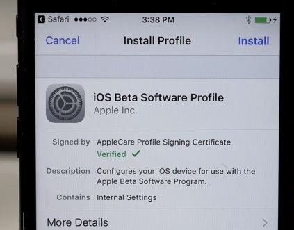 قم بتثبيت ملف تعريف Ios Beta 02