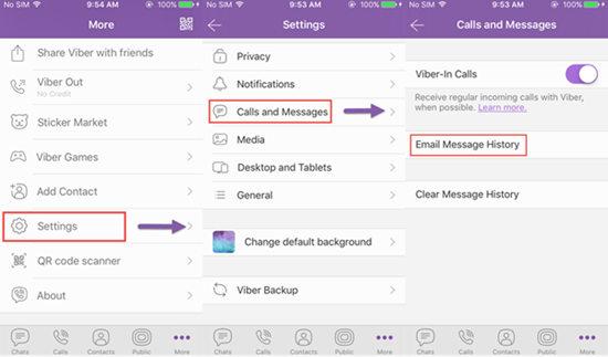 استعادة رسائل البريد الإلكتروني Viber iPhone 7