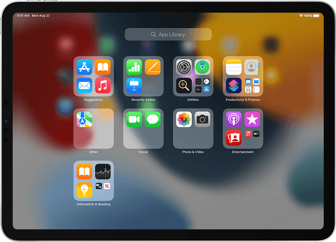 كيفية حذف التطبيق على iPad باستخدام مكتبة التطبيقات