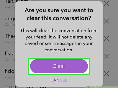 امسح رسالة محادثة Snapchat