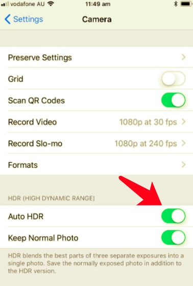 تجنب وجود صور مكررة داخل iPhone عن طريق إيقاف تشغيل Auto HDR