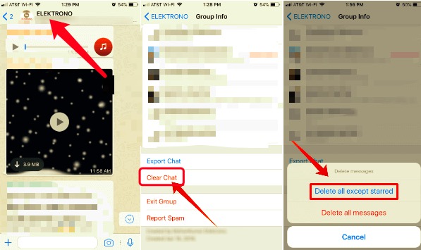 احذف البيانات من WhatsApp باستخدام نافذة الدردشة على iPhone