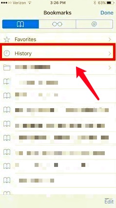 حذف الإشارات المرجعية في Safari من iPhone يدويًا