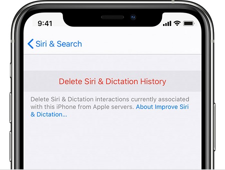 محو سجل بحث Siri على iPhone