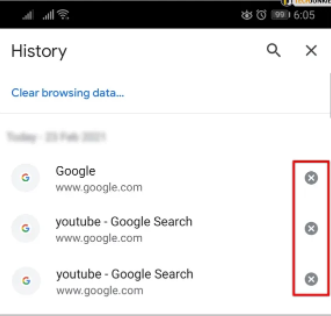 استخدام تطبيق Chrome لمسح سجل البحث على iPhone