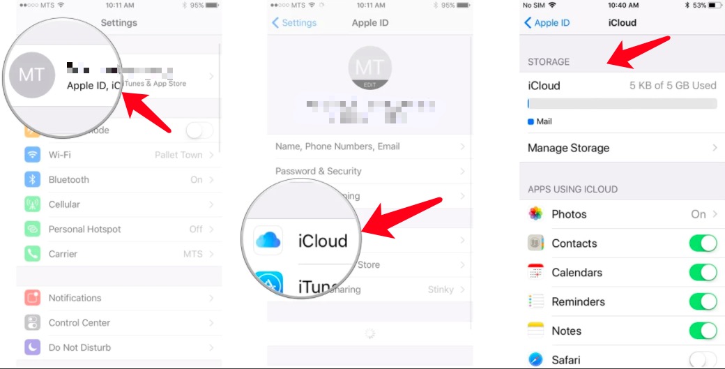 تحقق من تخزين iCloud على iPhone