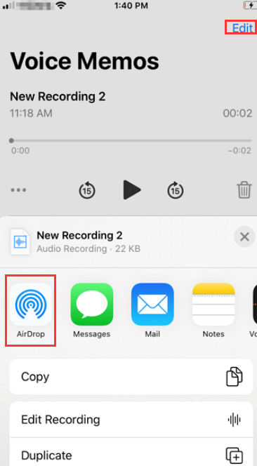 انقل المذكرات الصوتية من iPhone 13 إلى الكمبيوتر باستخدام AirDrop