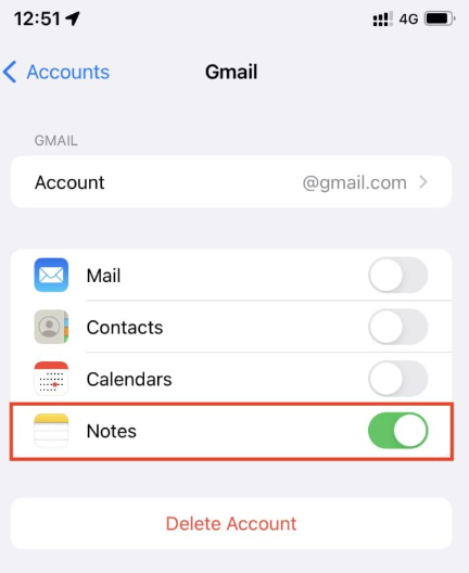 اختفت حلول iPhone Notes باستخدام إعدادات البريد الإلكتروني