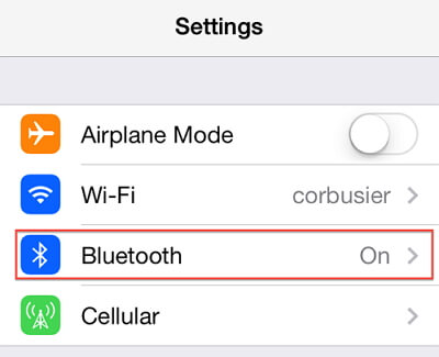 قم بإيقاف تشغيل Bluetooth على Iphone