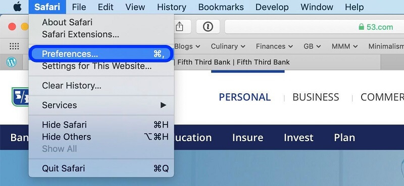 السماح بالنوافذ المنبثقة على Mac Safari