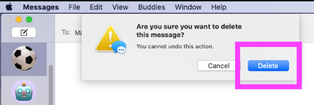 محو الرسائل المحذوفة بشكل دائم على iPhone من خلال Mac